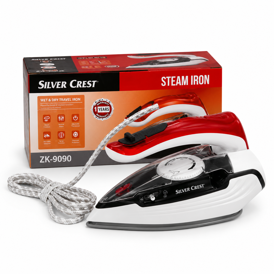 Silver Crest Travel Steam Iron ZK-9090 – Compact & Portable